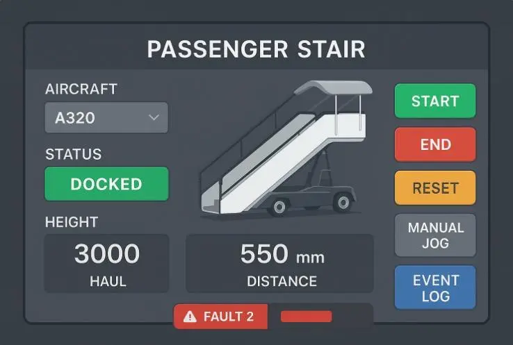 نمای شماتیک سیستم کنترل Passenger Stair هواپیمایی سامان